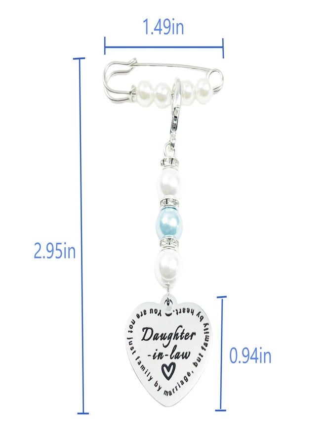 Dorla Cool Something Blue Gift for Bride Daughter in Law Bouquet Charm Clasp From Mother in Law Bridal Party Gifts Wedding Day Accessories for Bride to be - Image 5